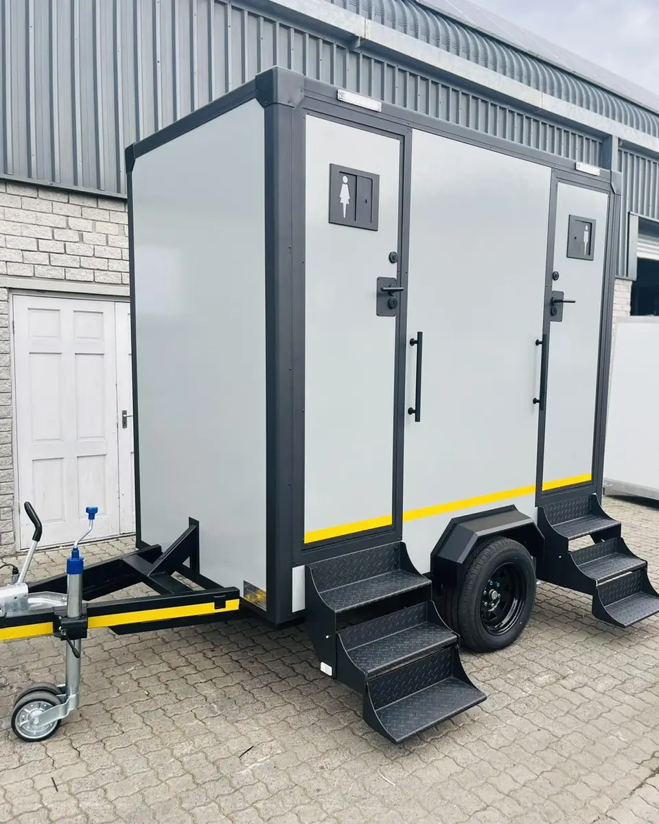 Two-room restroom trailer